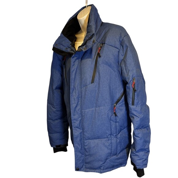 Down FkOW Women's Blue Down Feather Puffer Jacket Medium Winter Coat Technical - Picture 2 of 16